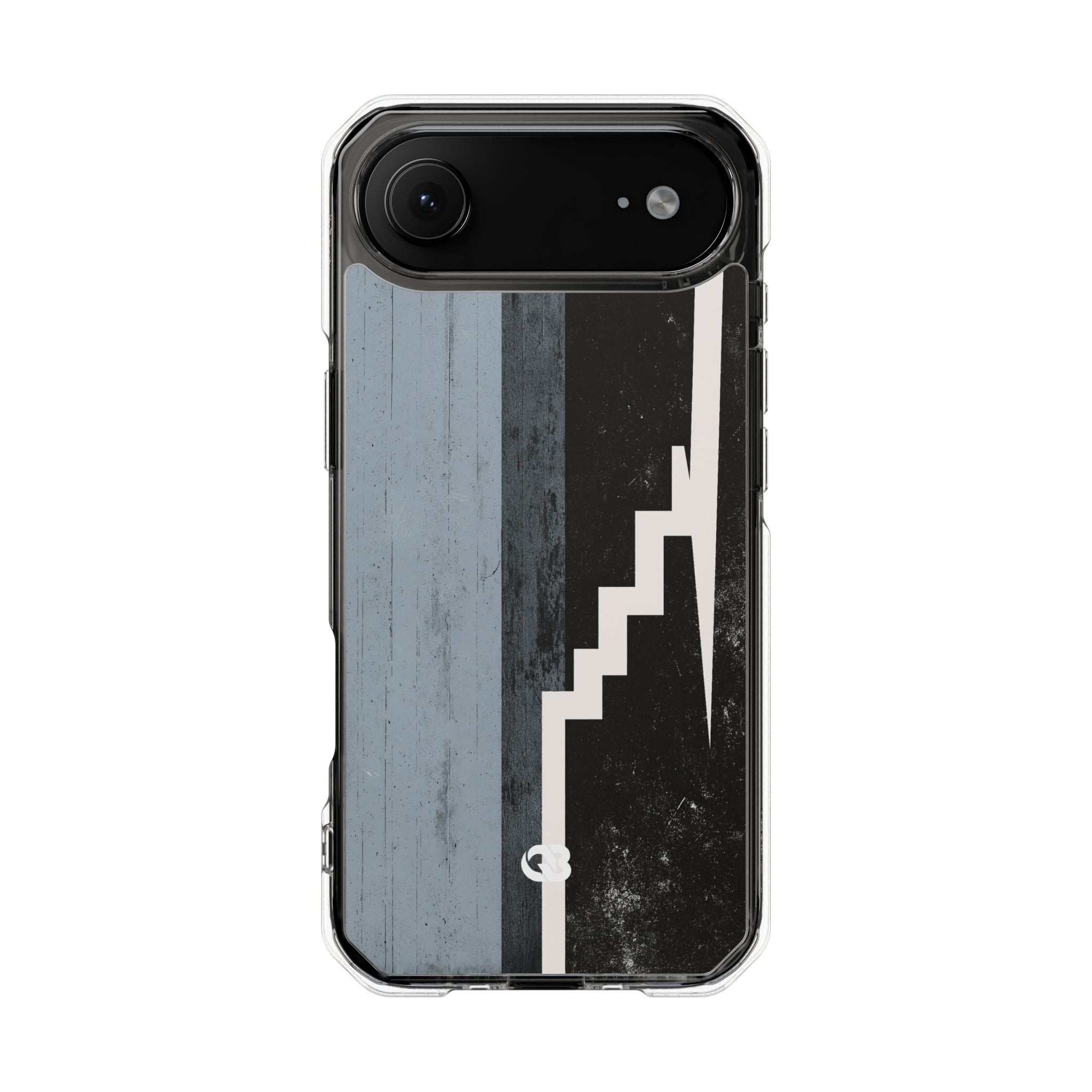 Grey Impact MagSafe Phone Case for iPhone - Industrial Concrete Void