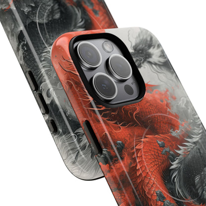 Twin Dragons Crimson iPhone 15 Pro Max Case - Tough+