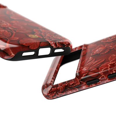 Cinnabar Peony Relief · Tough Phone Case for Pixel ·  Red