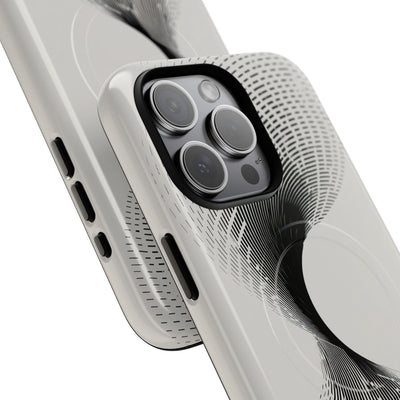 White Tough 2.0 Magsafe Phone Case for iPhone - Linear Torsion Grid