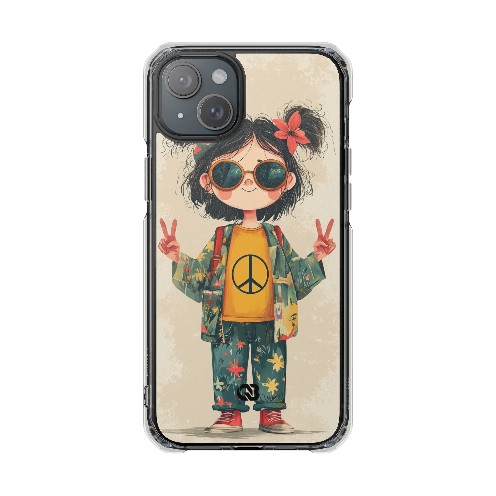 Retro Peace Girl · Impact Hoesje voor iPhone · Magsafe