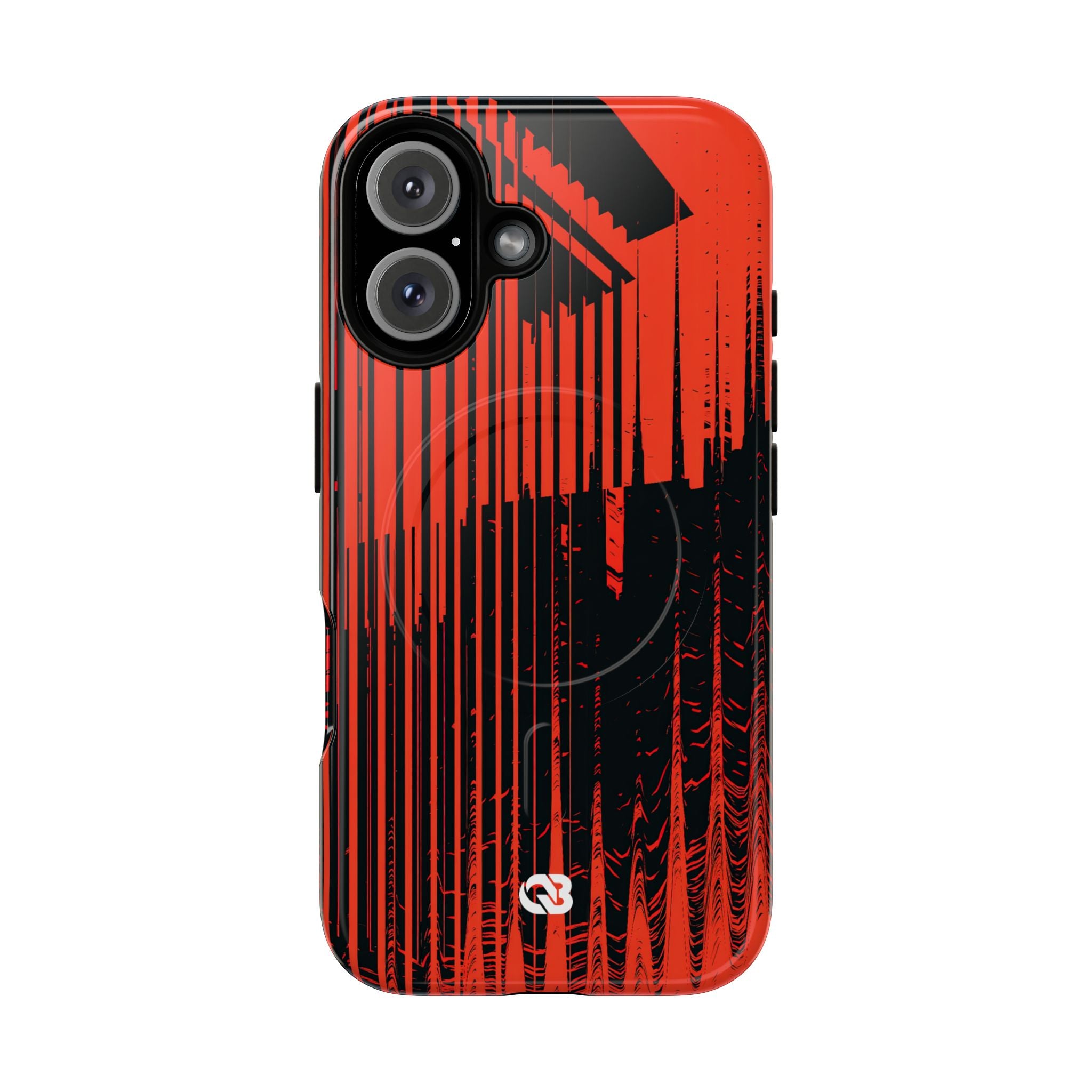 Red Tough 2.0 Magsafe Phone Case for iPhone - Crimson Brutalist Distortion