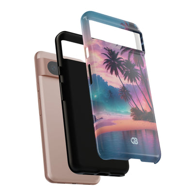 Neon Shore Palms · Tough Handyhülle für Google Pixel