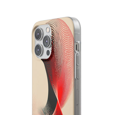 Red Lite Phone Case for iPhone - Crimson Grid Vortex