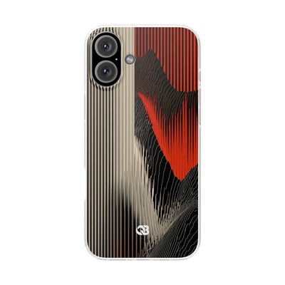 Red Lite Phone Case for iPhone - Crimson Pulse Topo