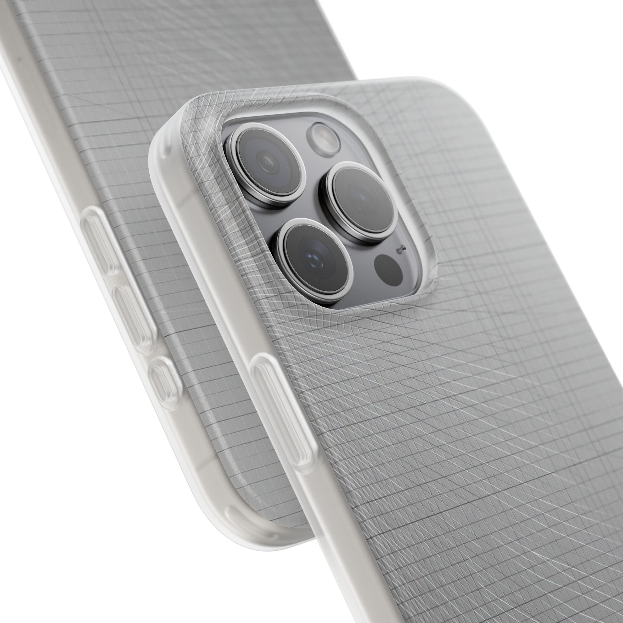 Grey Lite Phone Case for iPhone - Chrome Mesh Warp