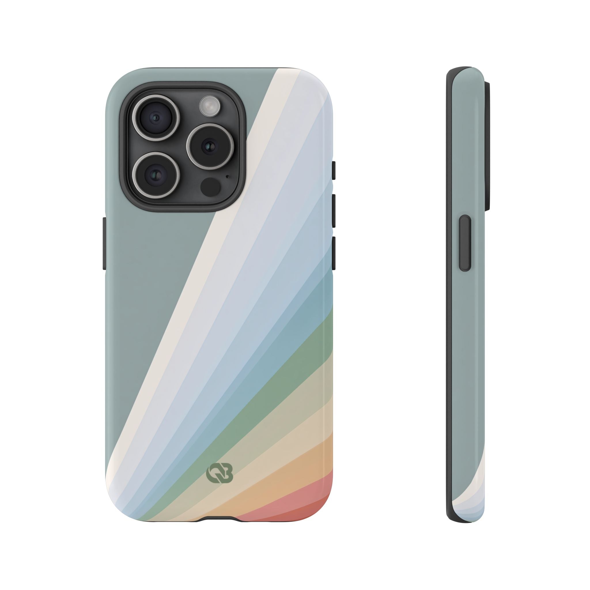 Green Tough Phone Case for iPhone - Sage Prism Beam
