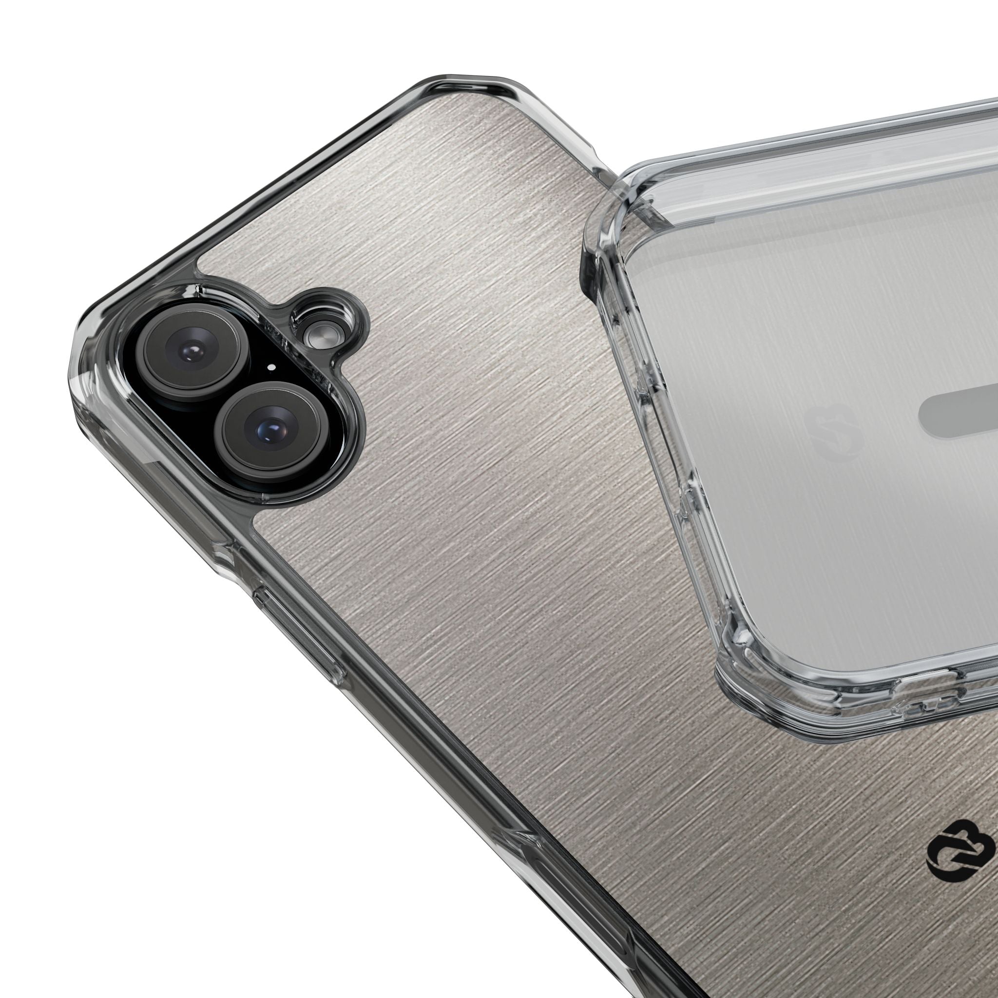 Grey Impact MagSafe Phone Case for iPhone - Brushed Nickel Linen