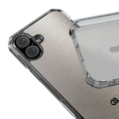 Grey Impact MagSafe Phone Case for iPhone - Brushed Nickel Linen