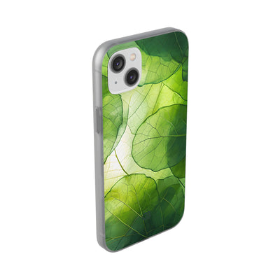 Emerald Leaf Veins · Soft Phone Case for iPhone
