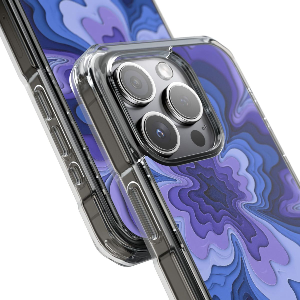 Periwinkle Strata Bloom · Clear Impact Magnetic Phone Case for iPhone · Purple
