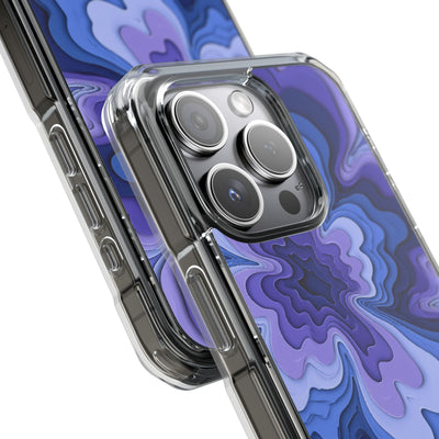 Periwinkle Strata Bloom · Clear Impact Magnetic Phone Case for iPhone · Purple