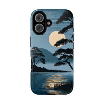 Blue Tough Phone Case for iPhone - Midnight Kyoto Pine