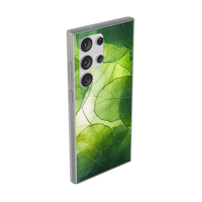 Emerald Leaf Veins · Soft Phone Case for Samsung