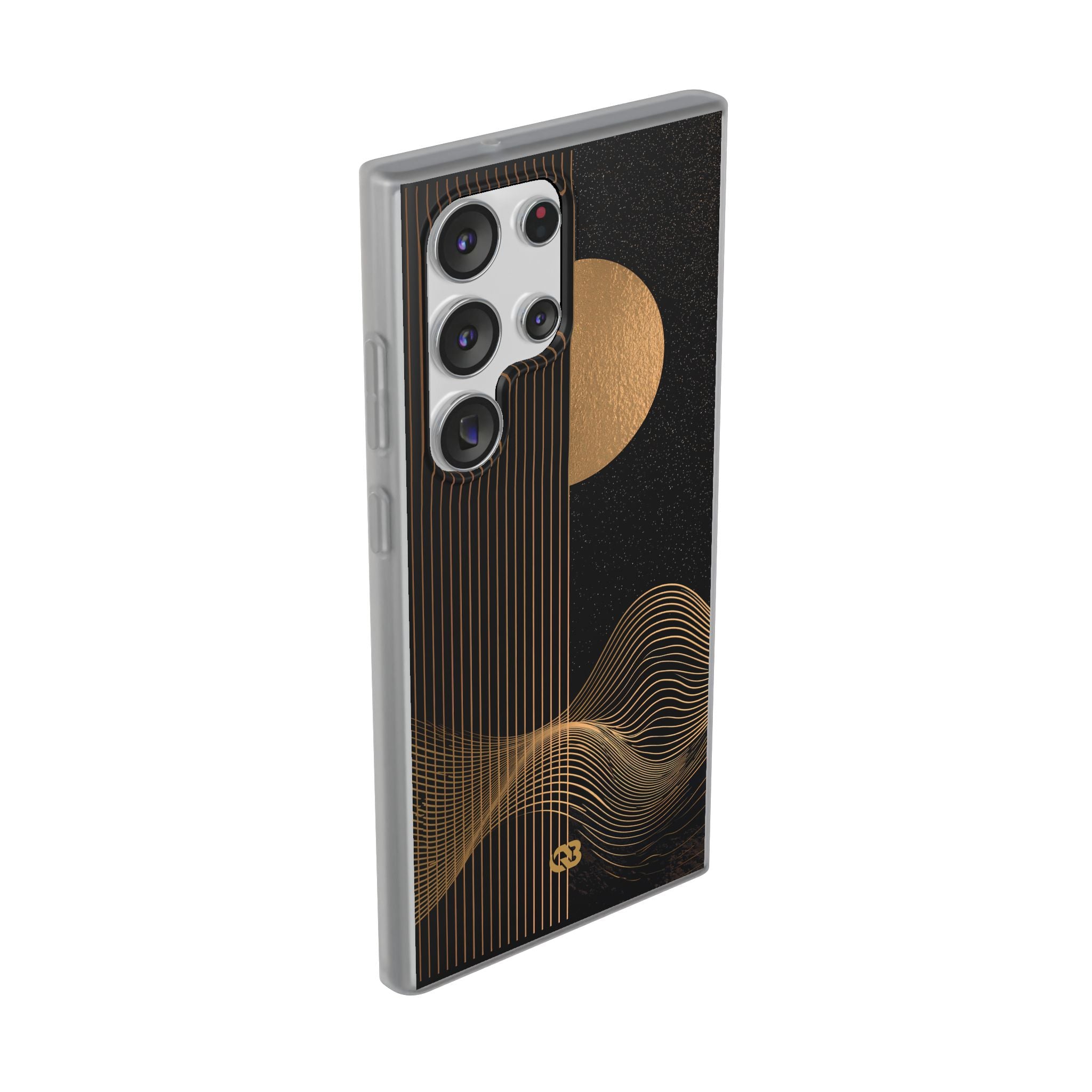 Gold Lite Phone Case for Samsung - Gilded Obsidian Dunes
