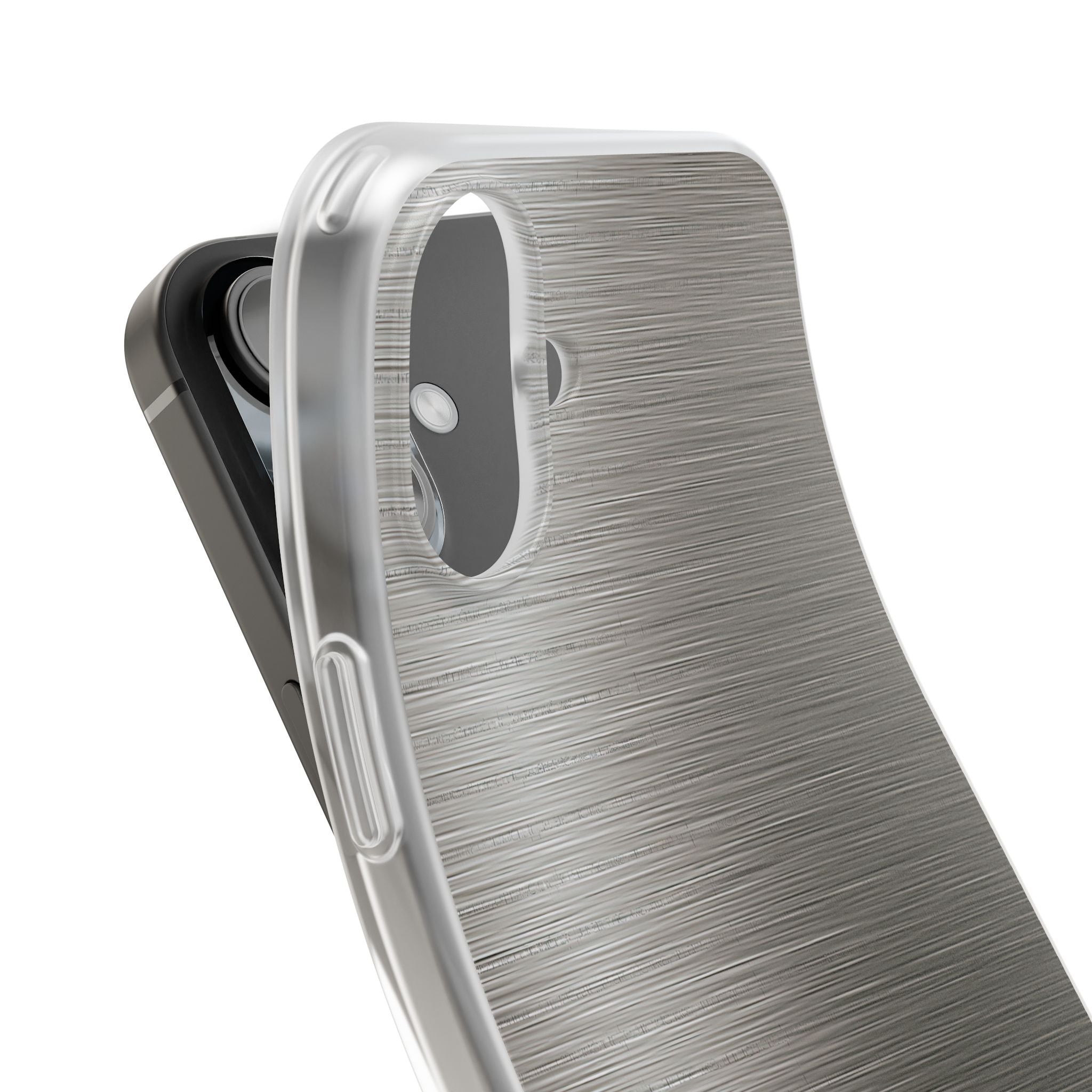 Grey Lite Phone Case for iPhone - Brushed Industrial Steel