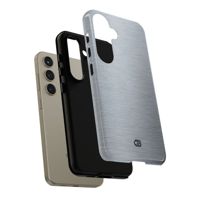 Silver Tough Phone Case for Samsung - Satin Chrome Grain