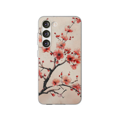 Crimson Silk Flora · Soft Phone Case for Samsung