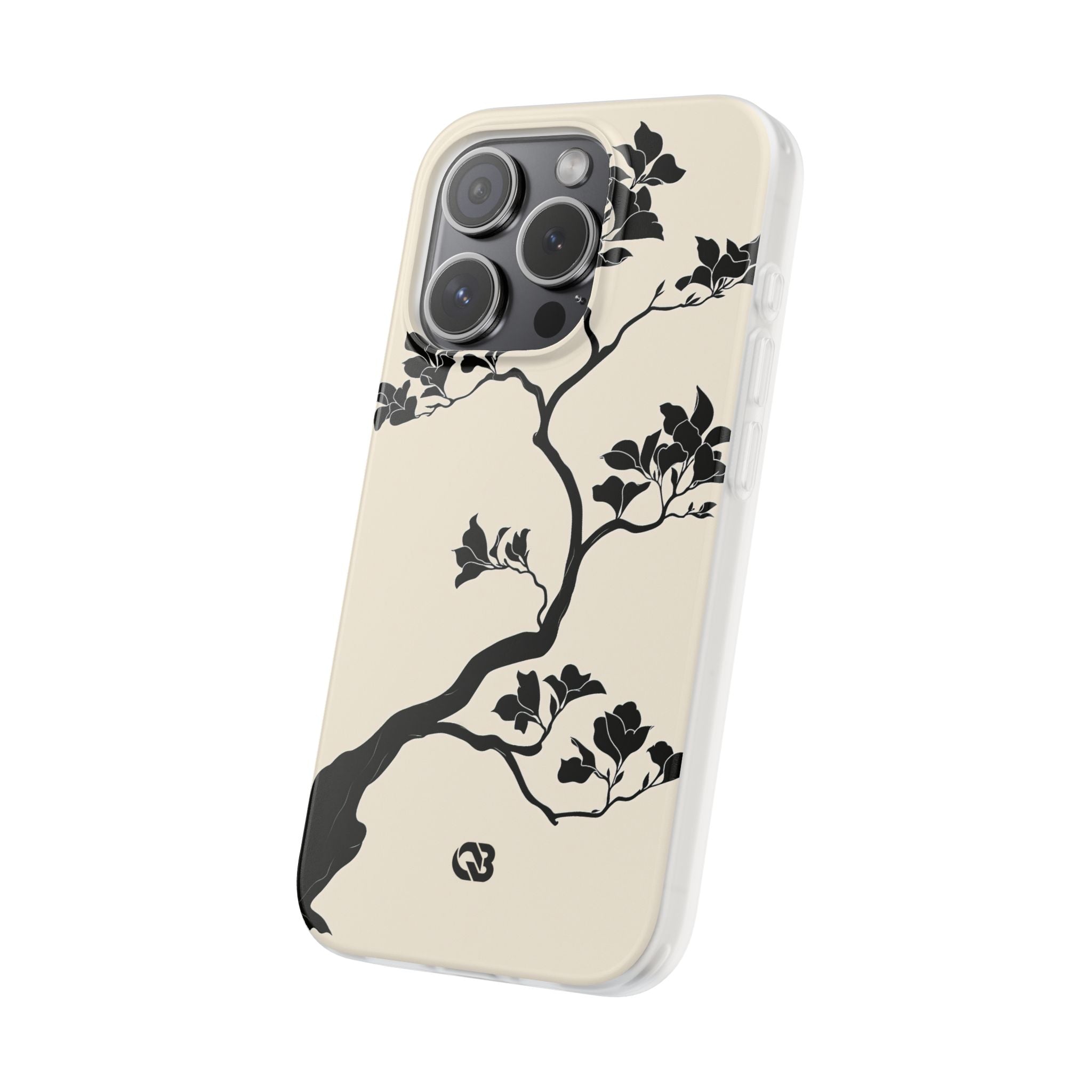 Beige Lite Phone Case for iPhone - Obsidian Bonsai Silhouette