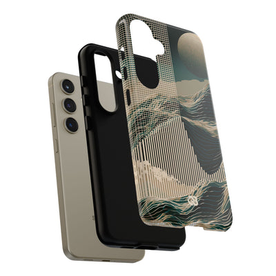 Green Tough Phone Case for Samsung - Lunar Moss Topography