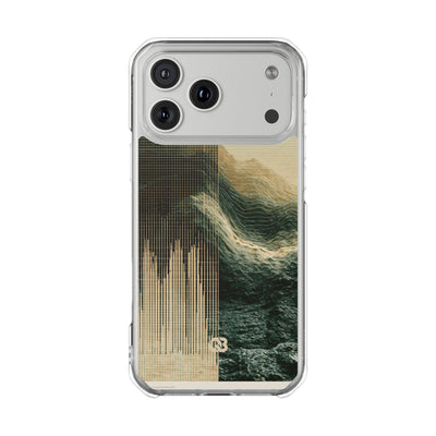 Beige Impact MagSafe Phone Case for iPhone - Veridian Data Ridge