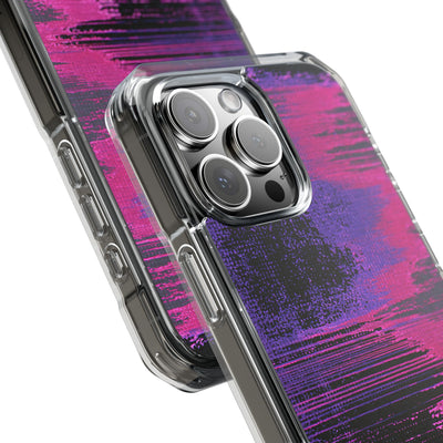 Neon Signal Shift · Clear Impact Magnetic Phone Case for iPhone · Purple