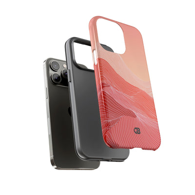 Red Tough Phone Case for iPhone - Crimson Ridge Contour