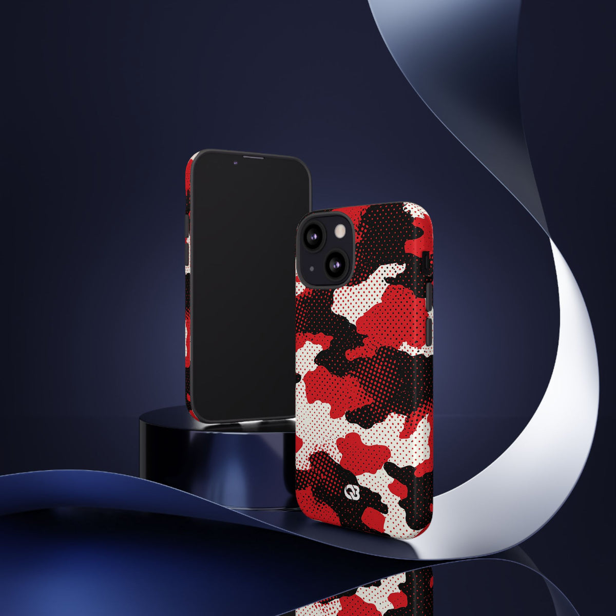 Crimson Halftone Camo · Tough Phone Case for iPhone · Red