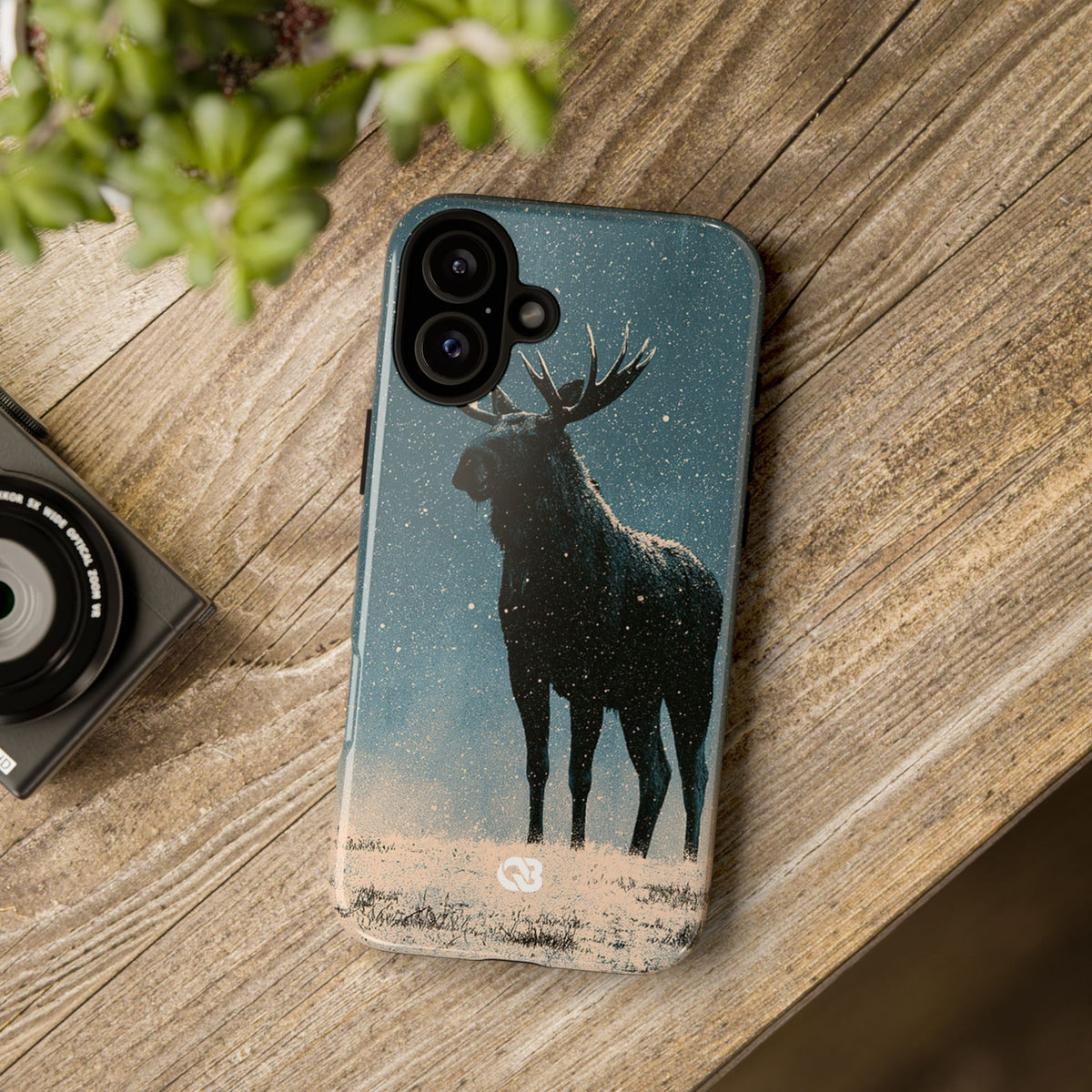 Nordic Boreal Moose · Tough Phone Case for iPhone · Blue