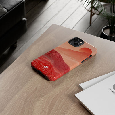 Red Tough Phone Case for iPhone - Crimson Ridge Lines