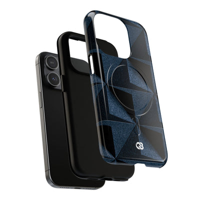 Blue Tough 2.0 Magsafe Phone Case for iPhone - Indigo Basalt Facets