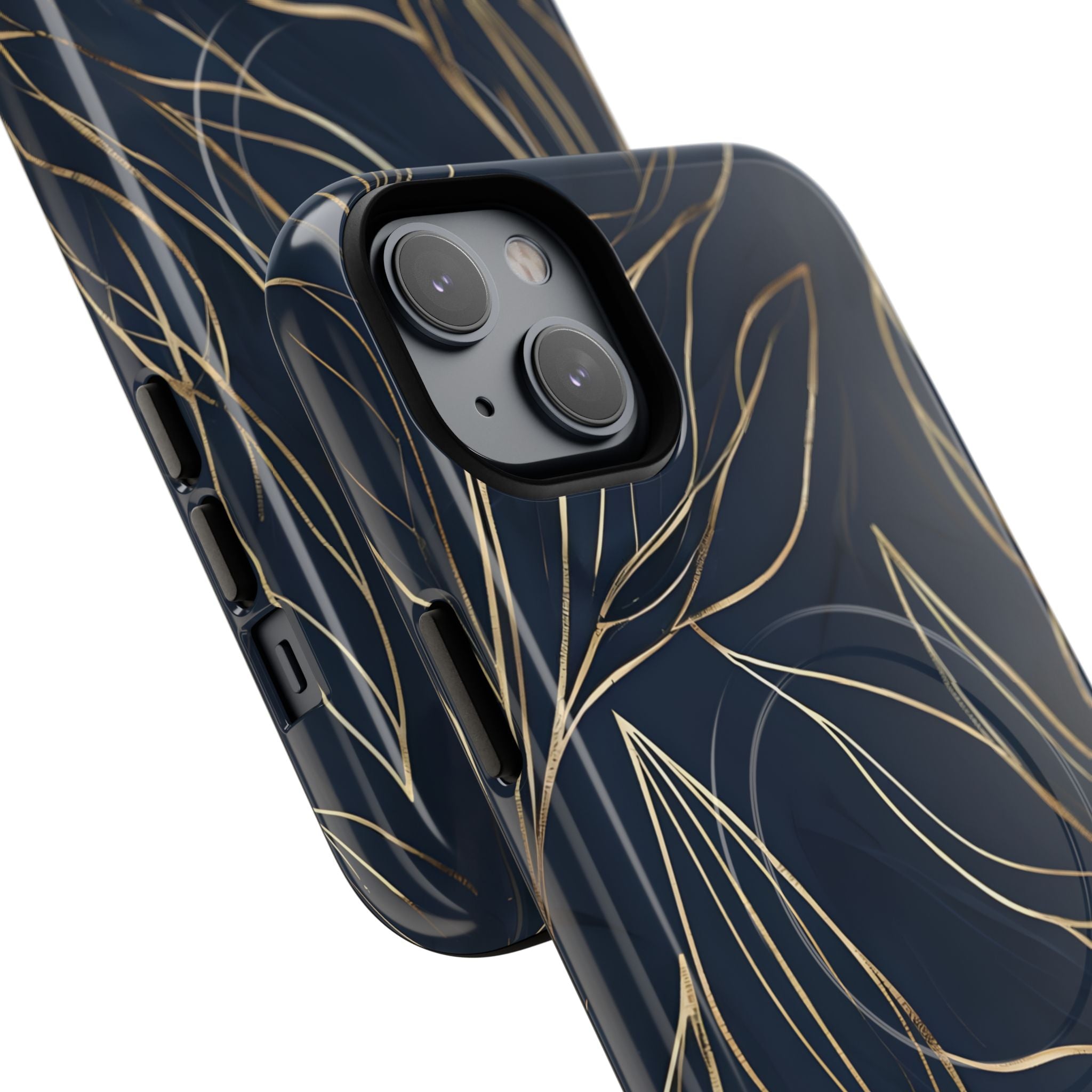 Gilded Navy Foliage · Tough+ Magsafe