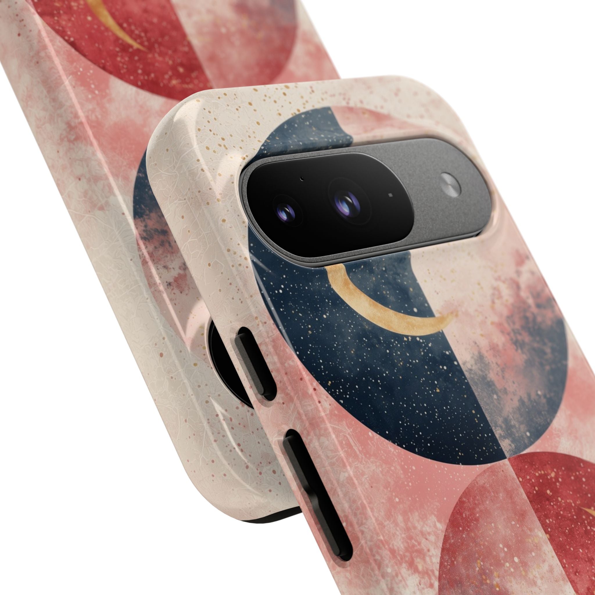 Golden Crescent Circles Google Pixel 9 Case - Tough