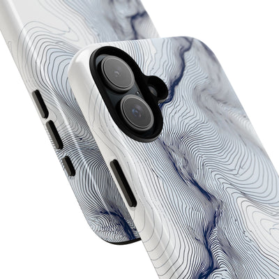 White Tough Phone Case for iPhone - Nordic Ridge Topo