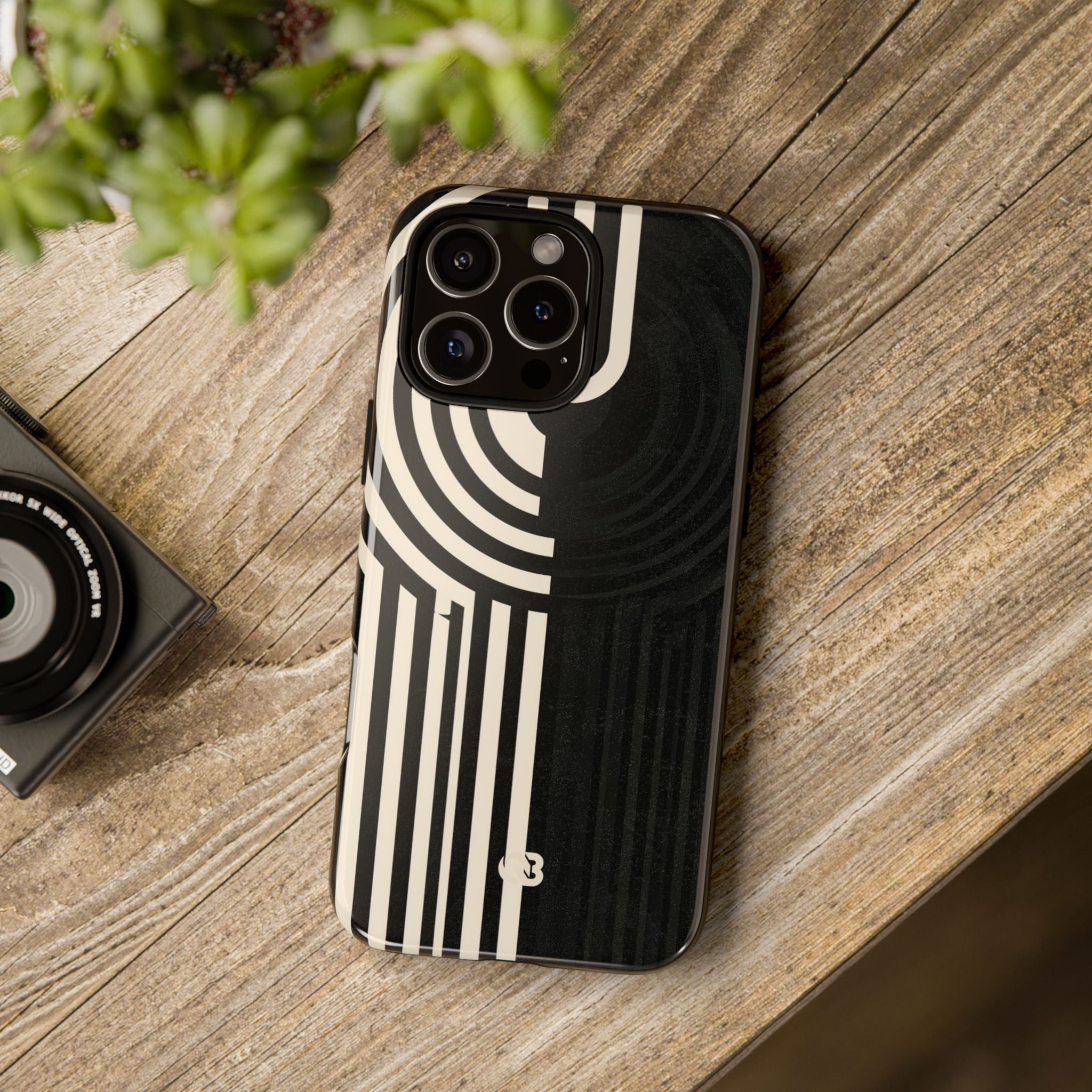 Beige Tough Phone Case for iPhone - Monolith Ivory Signal