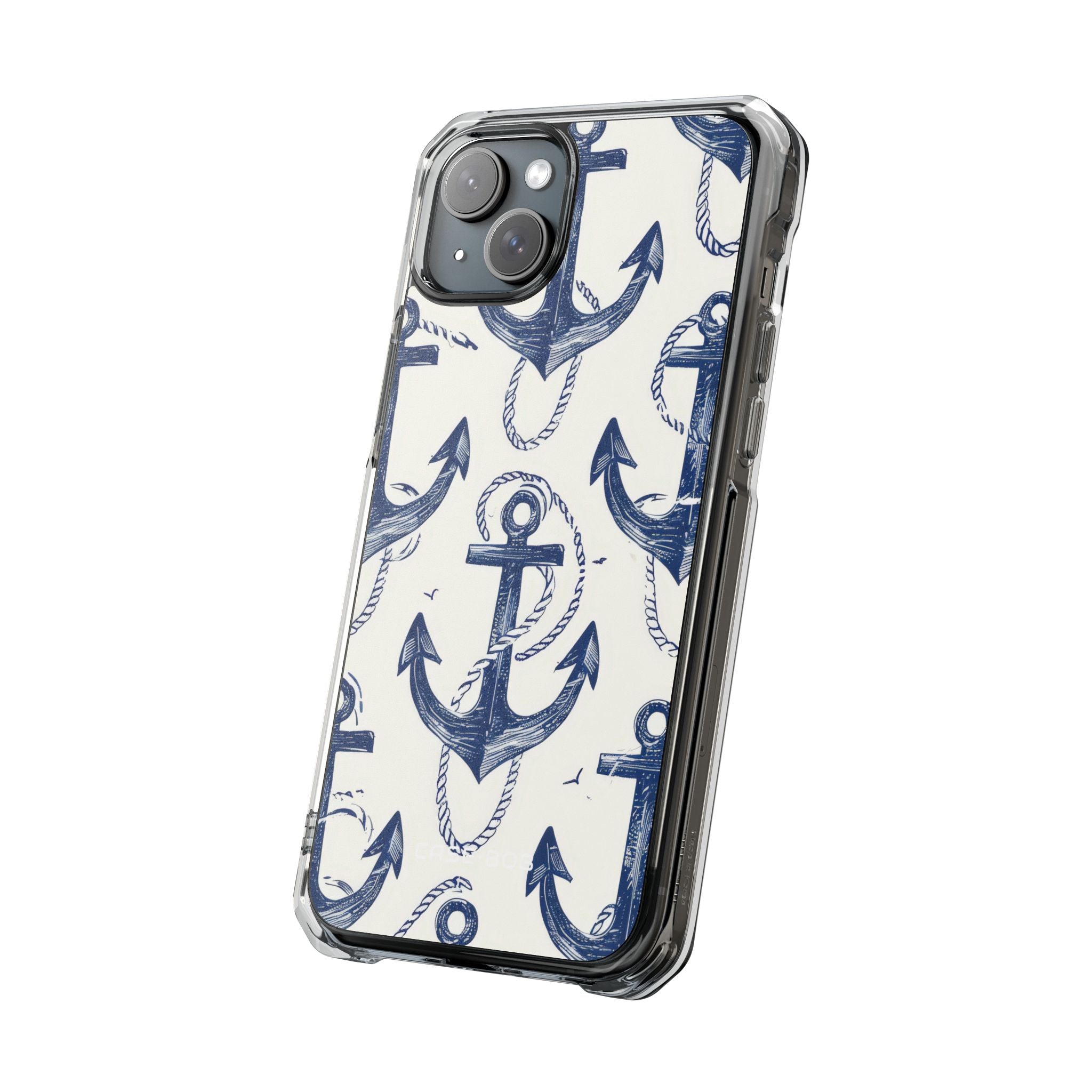 Navy Anchor Loop iPhone 15 Plus Case - Impact