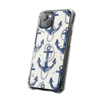 Navy Anchor Loop iPhone 15 Plus Case - Impact