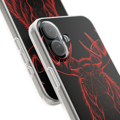 Nordic Moose Contour · Lite Phone Case for iPhone ·  Red