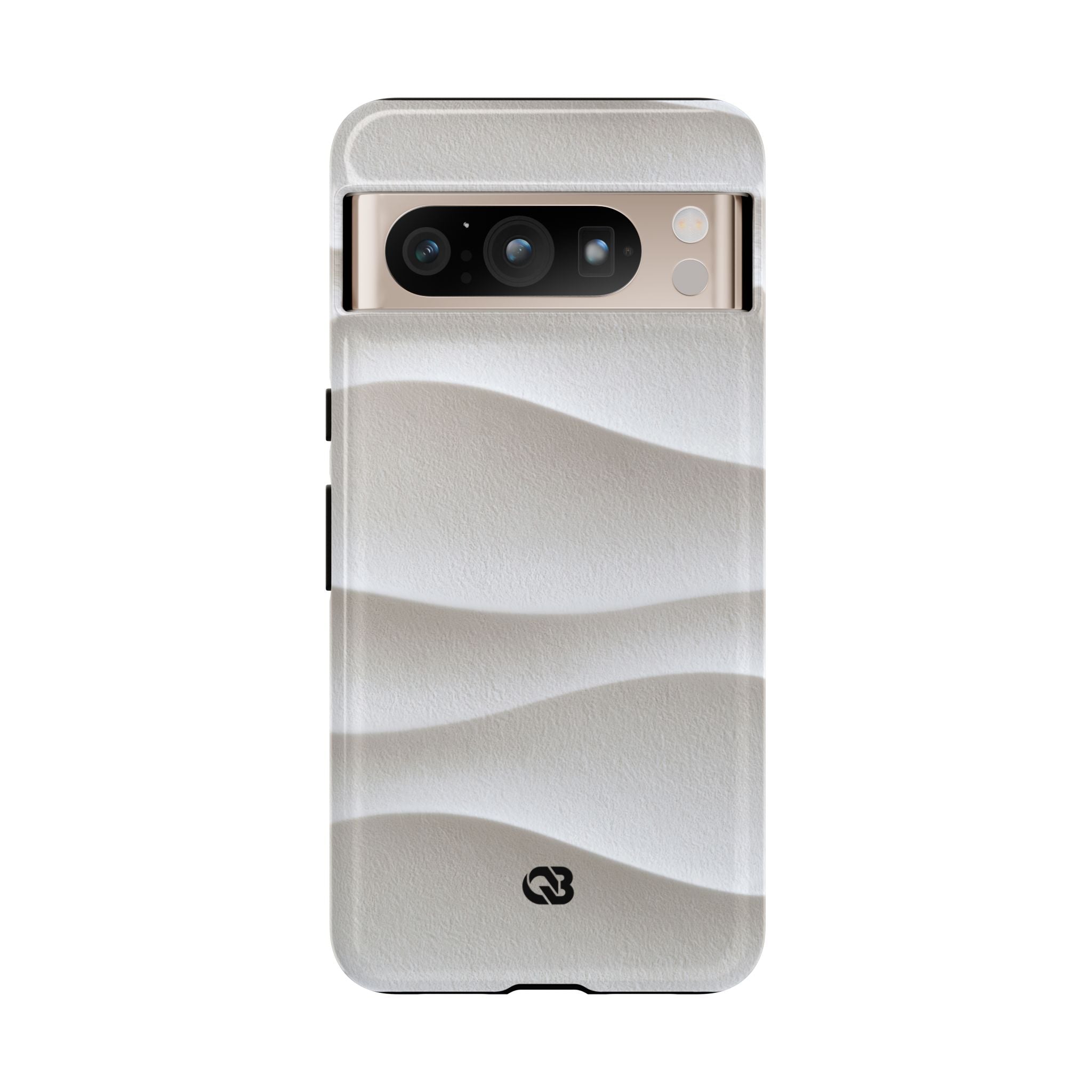 White Tough Phone Case for Google Pixel - Arctic Flow Ridges