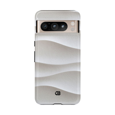 White Tough Phone Case for Google Pixel - Arctic Flow Ridges
