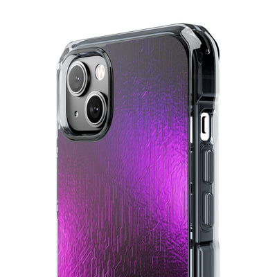 Violet Cyber Circuit · Clear Impact Magnetic Phone Case for iPhone · Purple