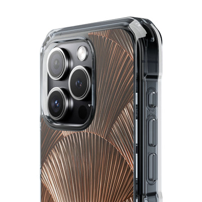 Rose Gilded Fan · Clear Impact Magnetic Phone Case for iPhone · Gold
