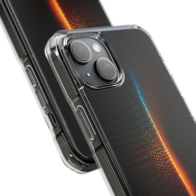 Luminous Refraction Grid · Clear Impact Magnetic Phone Case for iPhone · Black