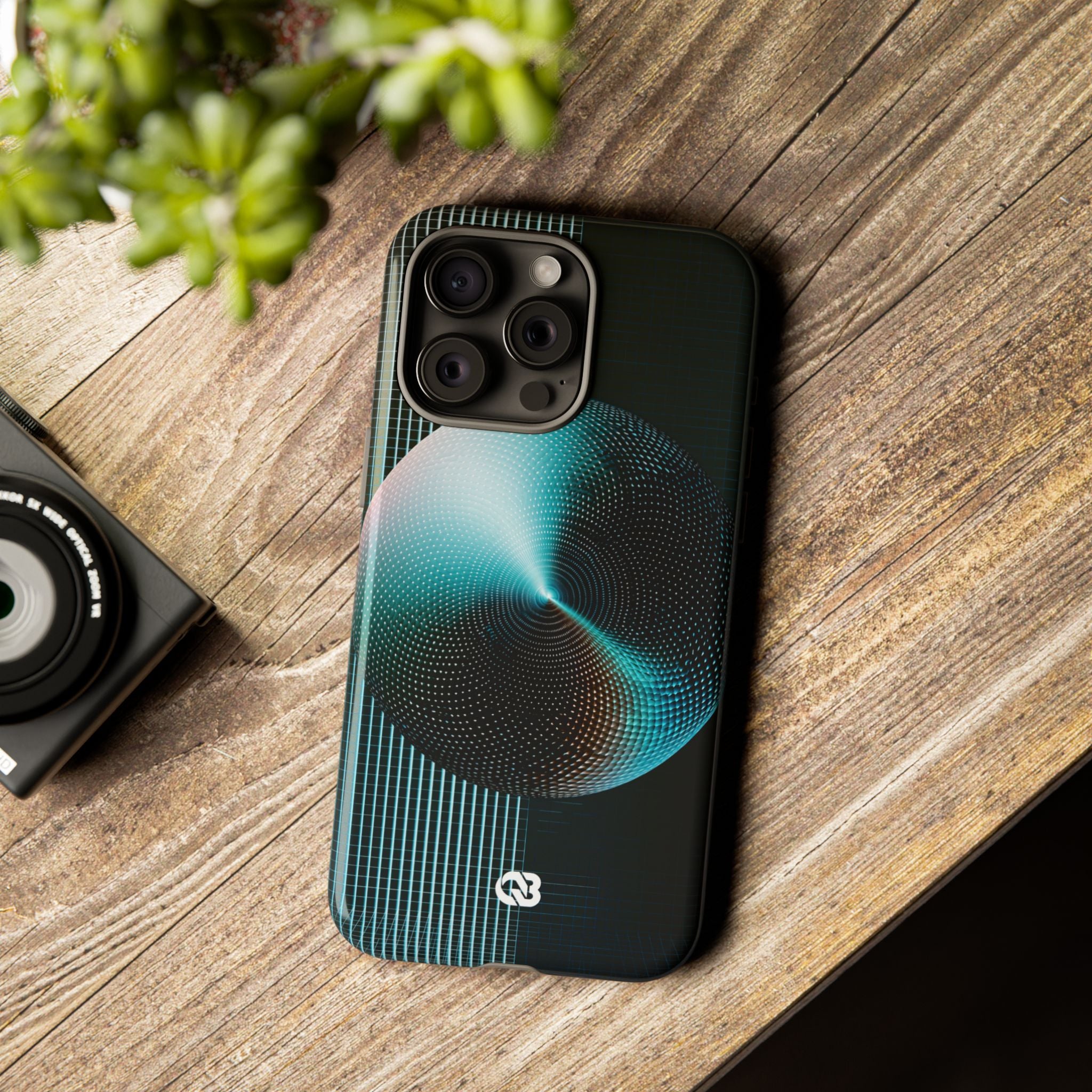Blue Tough Phone Case for iPhone - Cyan Vector Sphere