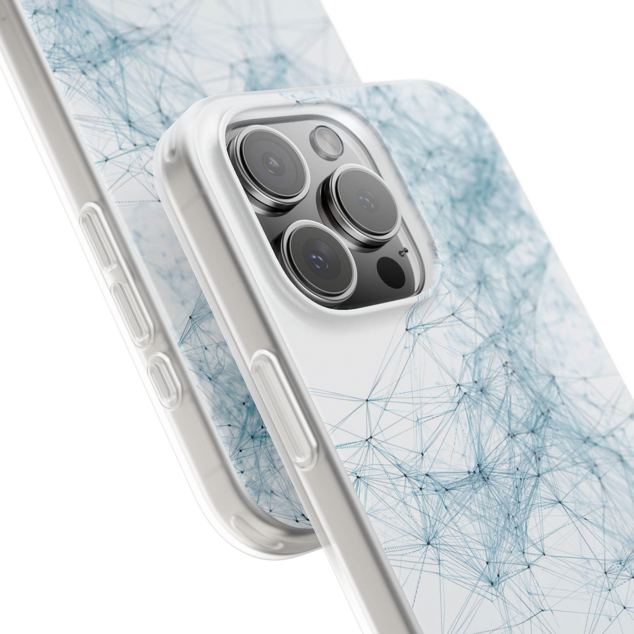 Blue Lite Phone Case for iPhone - Glacial Neural Web