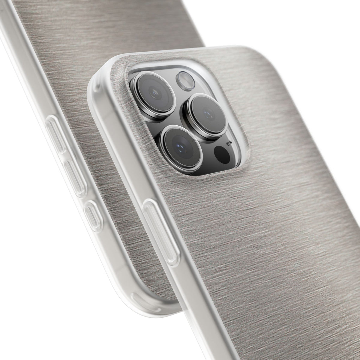 Brushed Silver Alloy · Lite Phone Case for iPhone ·  Silver