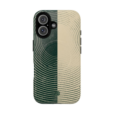 Green Tough 2.0 Magsafe Phone Case for iPhone - Evergreen Split Grain