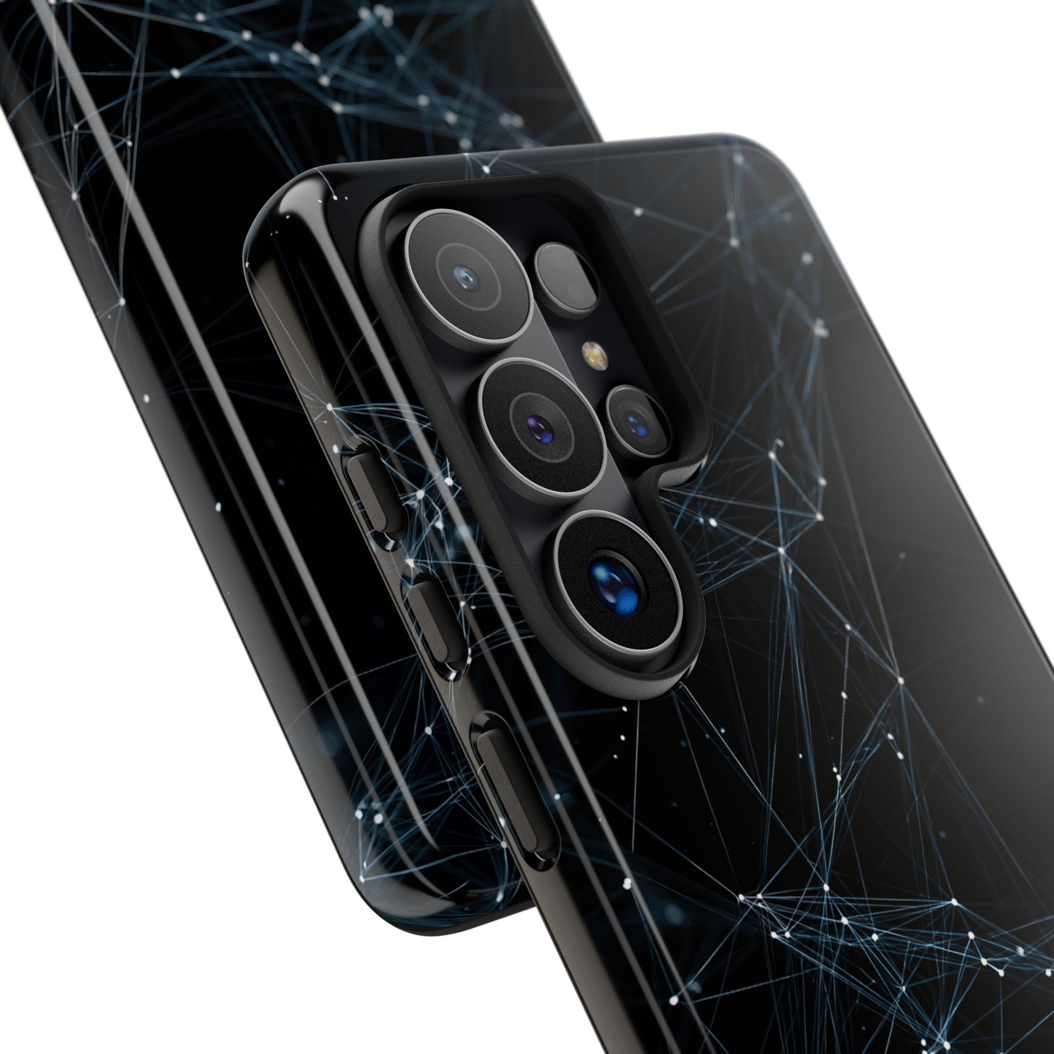 Black Tough Phone Case for Samsung - Arctic Neural Mesh