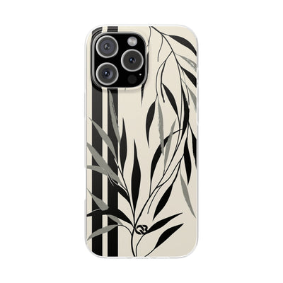 Beige Lite Phone Case for iPhone - Soot Leaf Sketch