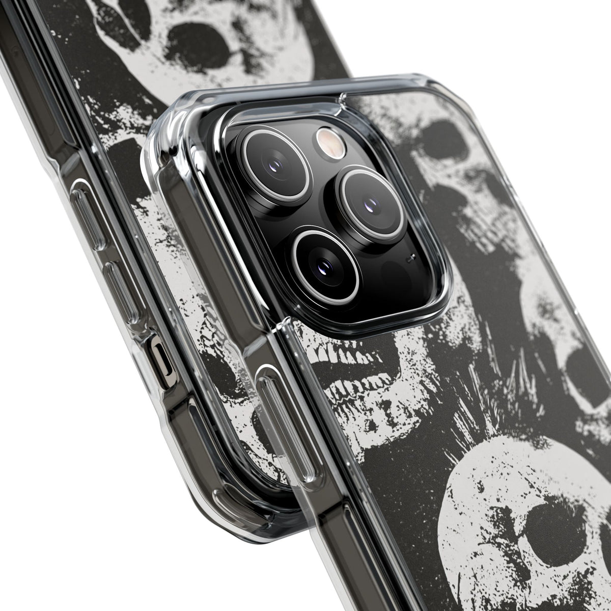 Punk Skull Riot · Clear Impact Magnetic Phone Case for iPhone · Black